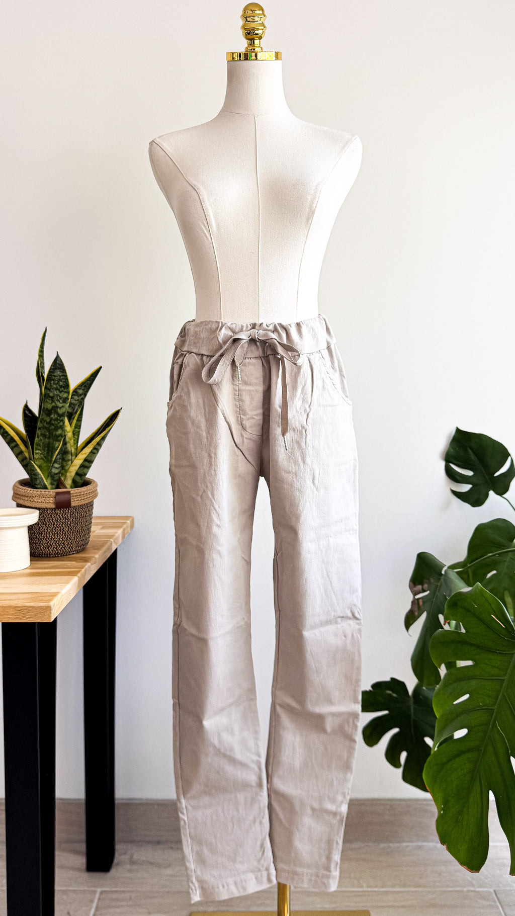 Pantalon beige fluide made in Italy taille unique