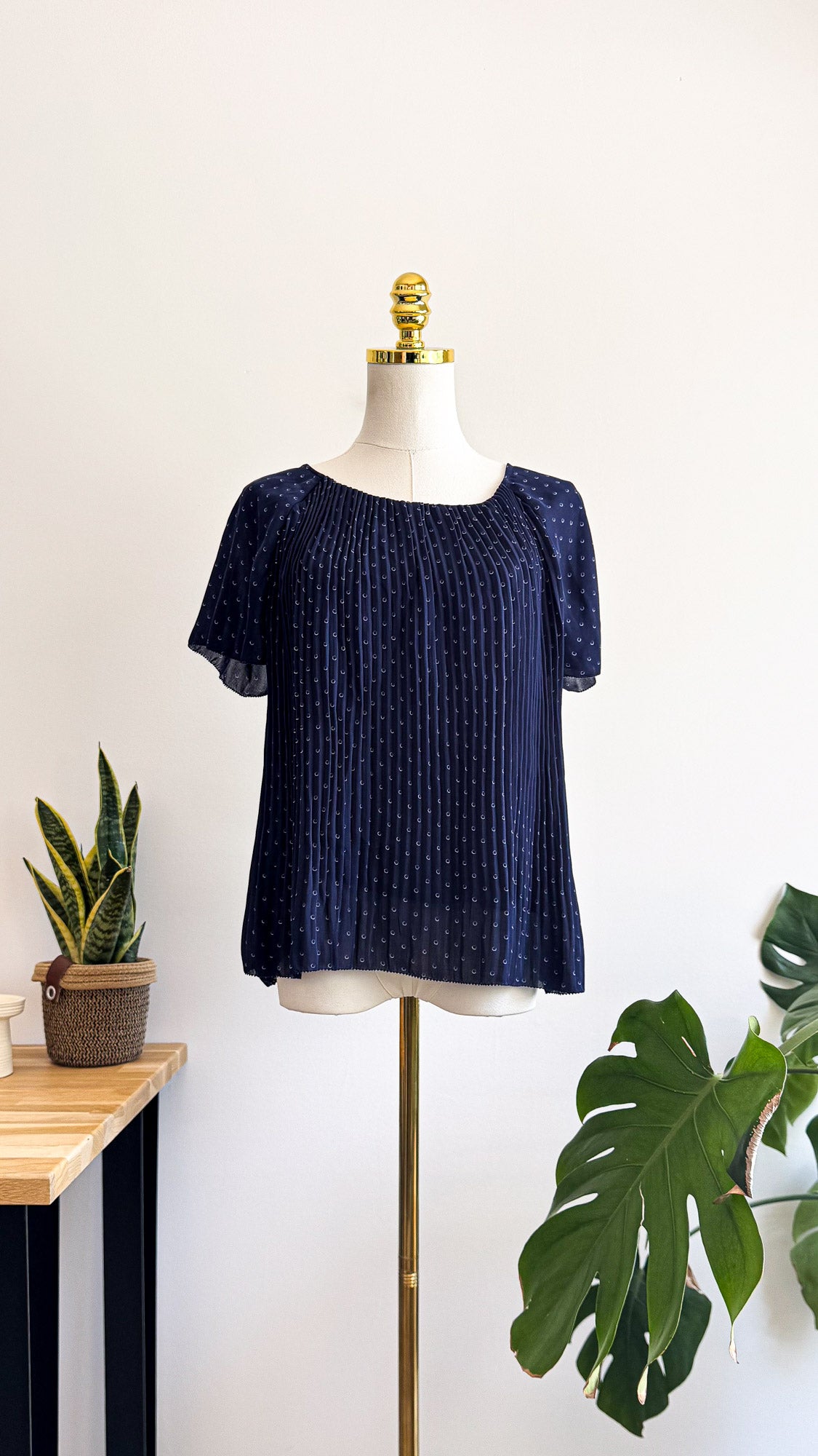 Blouse plissée bleu marine Comptoir des Cotonniers taille 36