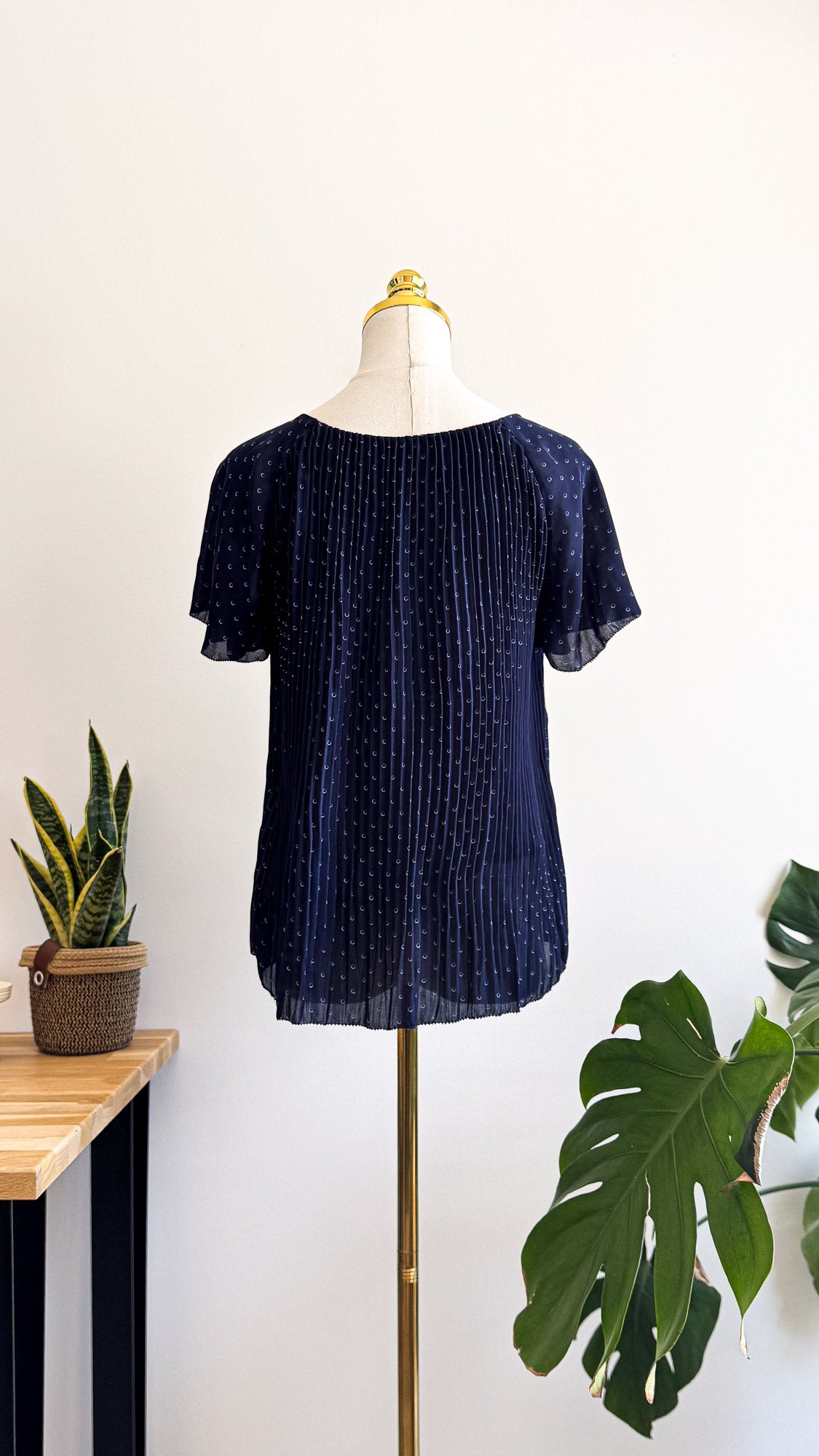 Blouse plissée bleu marine Comptoir des Cotonniers taille 36