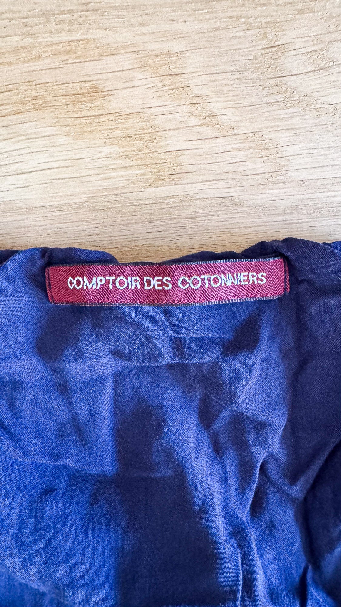 Blouse plissée bleu marine Comptoir des Cotonniers taille 36