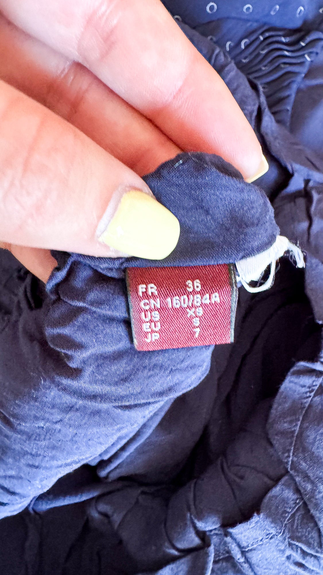 Blouse plissée bleu marine Comptoir des Cotonniers taille 36