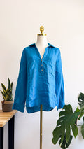 Chemise en lin bleu Zara taille S