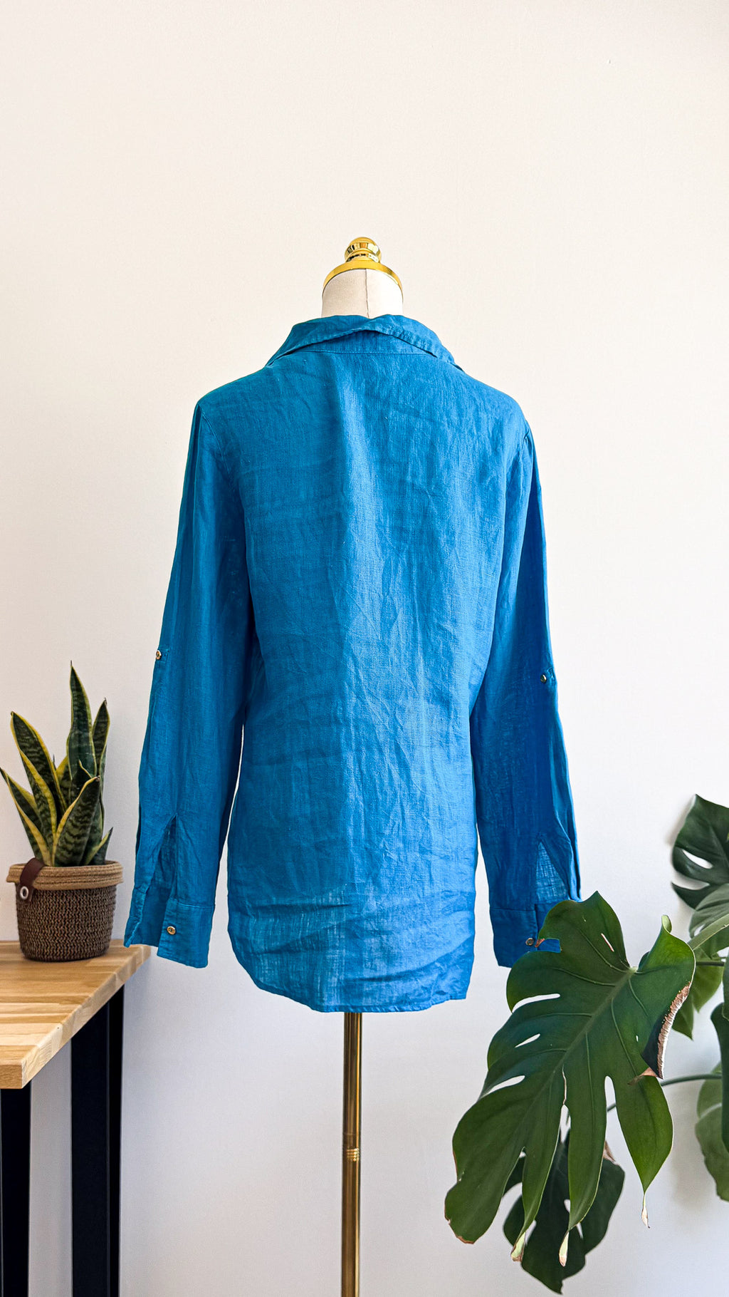 Chemise en lin bleu Zara taille S