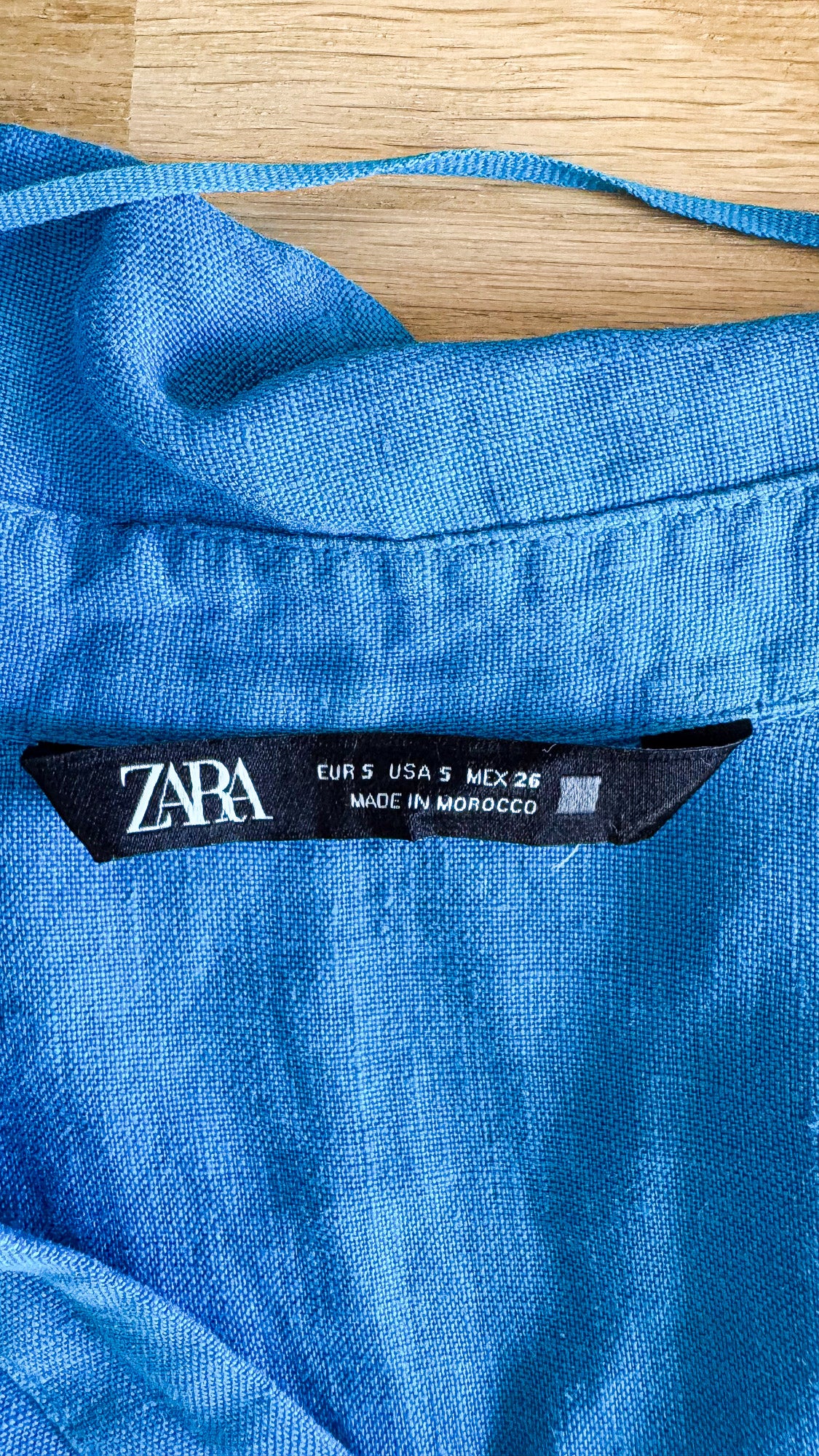 Chemise en lin bleu Zara taille S