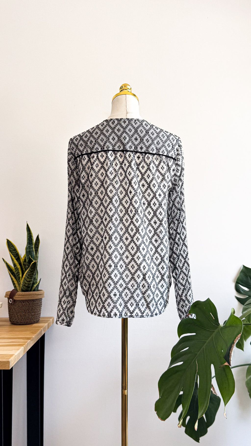 Blouse Comptoir des Cotonniers noir et blanc imprimé graphique taille 36