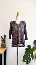 Haut Ba&sh en lin imprimé floral noir rose taille S très bon état