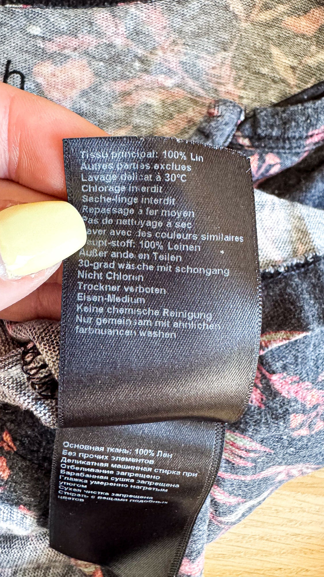 Haut Ba&sh en lin imprimé floral noir rose taille S très bon état