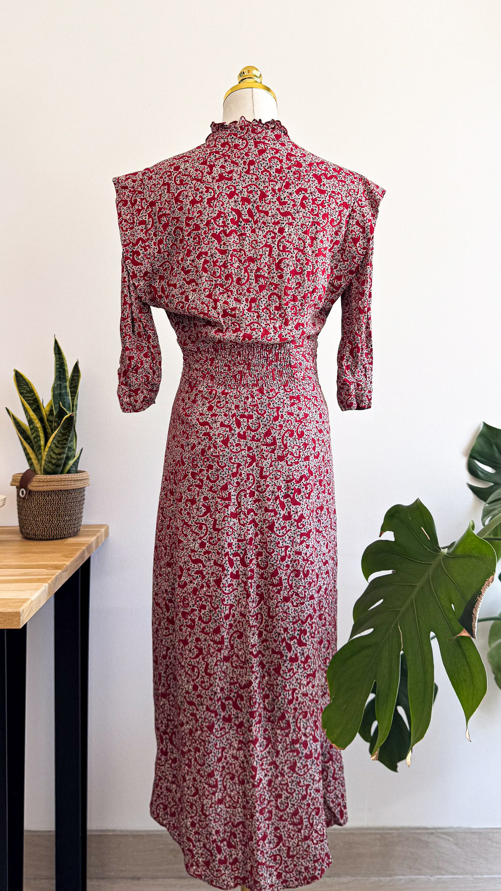 Robe midi Ba&sh Carmin imprimé bohème taille 1 très bon état
