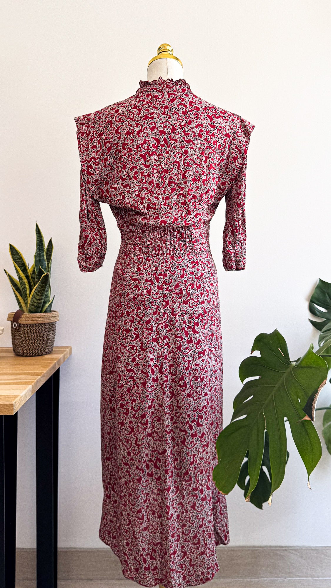 Robe midi Ba&sh Carmin imprimé bohème taille 1 très bon état