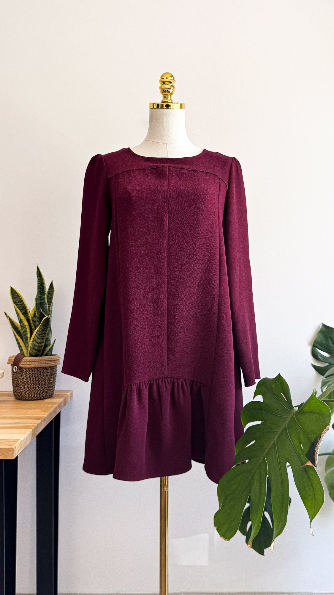 Robe hiver Comptoir des Cotonniers bordeaux prune taille 36 très bon état
