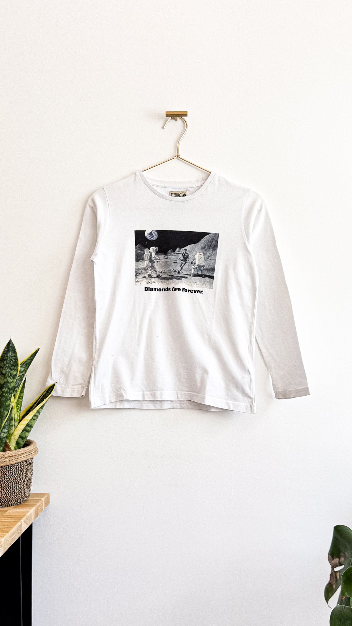 T-shirt ML blanc "Diamonds Are Forever" 10 ans - Hero Seven