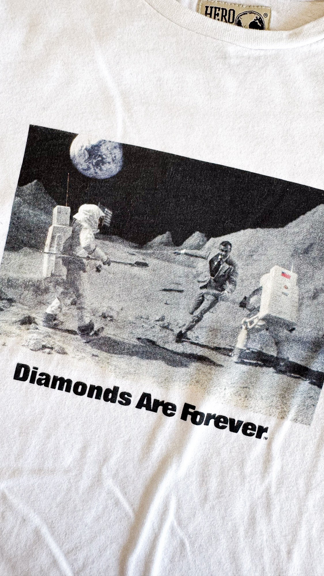 T-shirt ML blanc "Diamonds Are Forever" 10 ans - Hero Seven