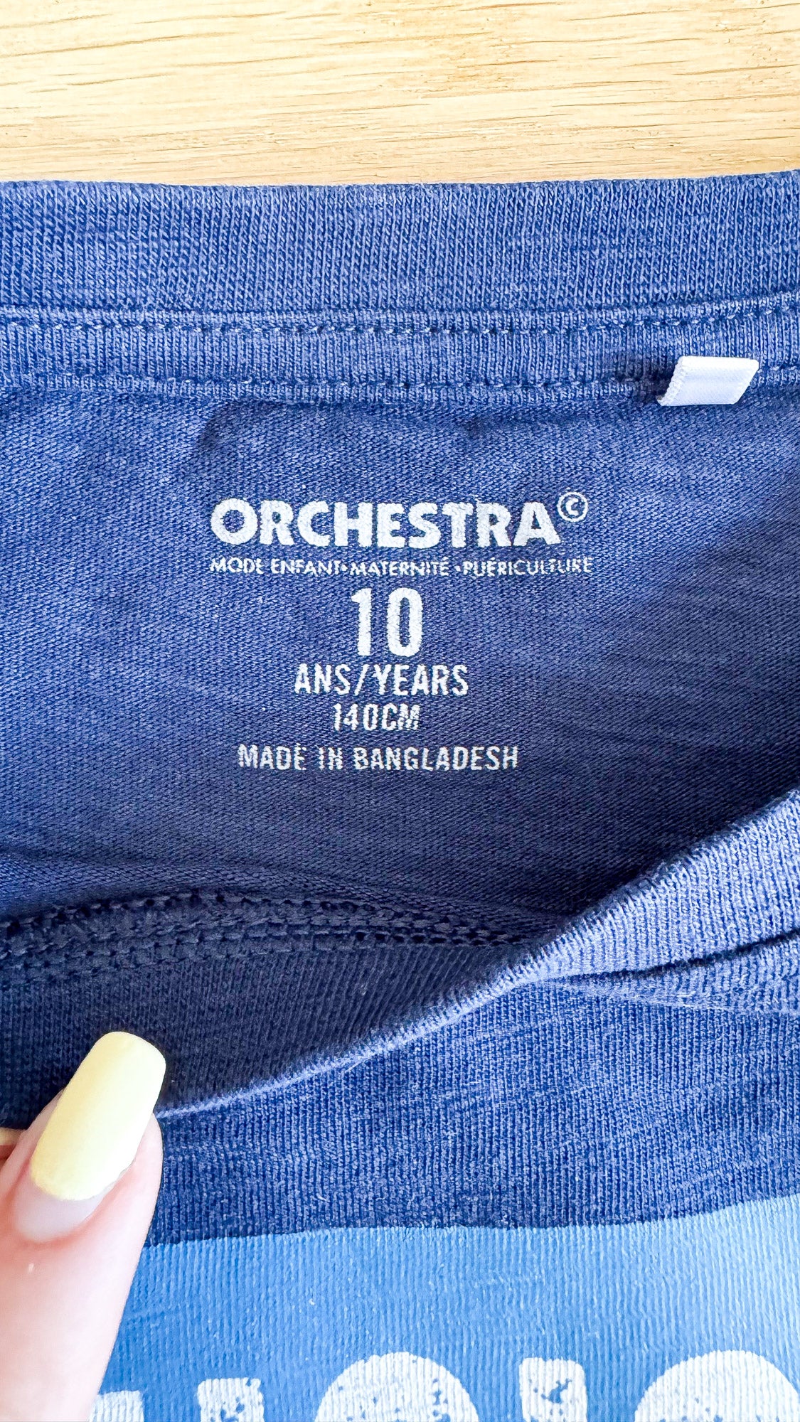 T-shirt ML bleu marine "Music Is Life" guitare 10 ans - Orchestra