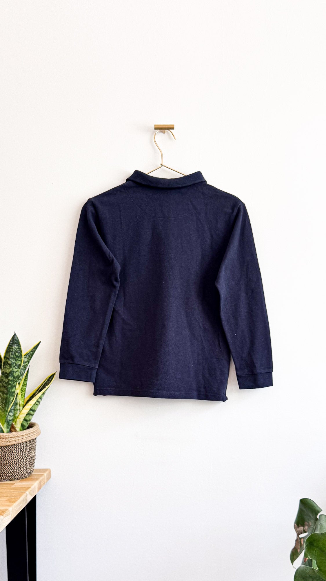 Polo ML bleu marine piqué coton 9 ans - Zara