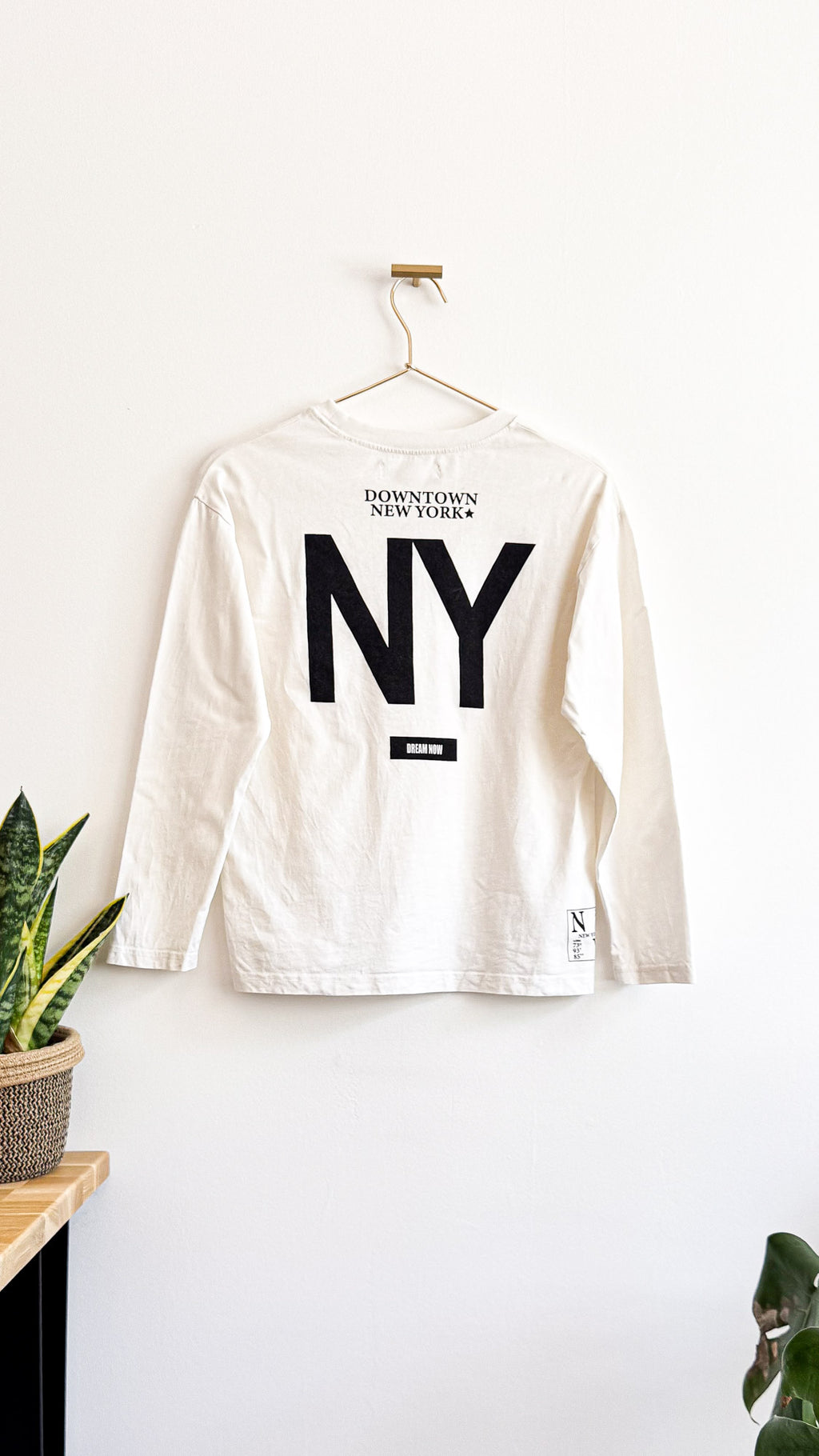 T-shirt ML blanc cassé "NY Downtown" 10 ans - Zara