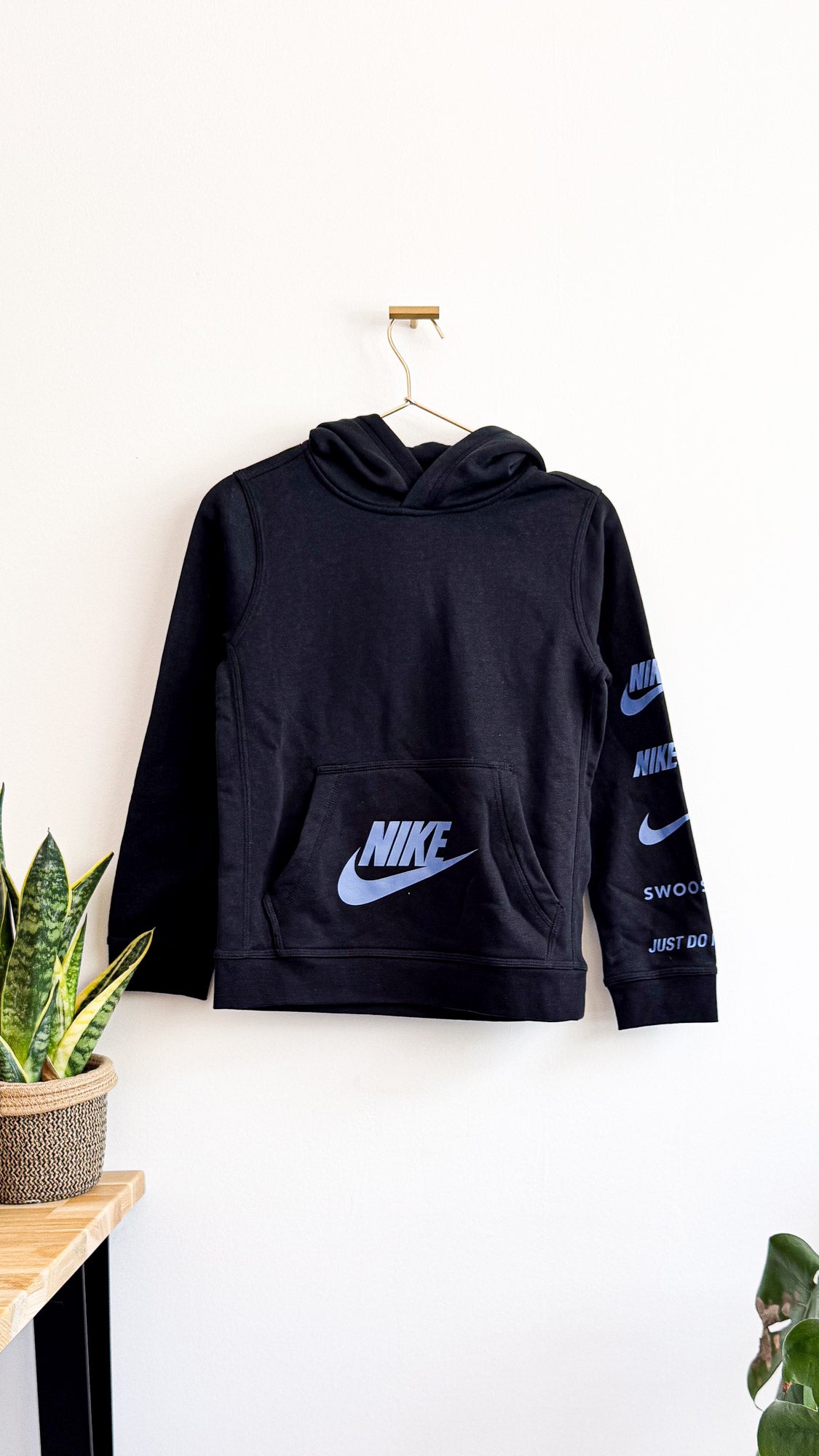 Sweat capuche bleu marine logo swoosh 10-12 ans - Nike
