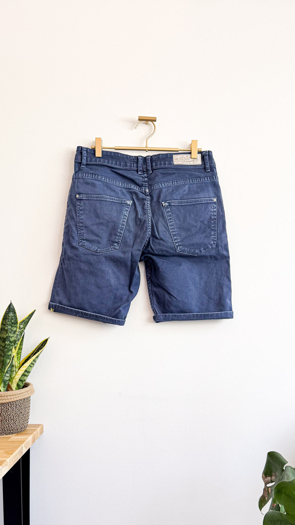 Short jean homme Zara Man taille 40 bleu stone-wash bermuda
