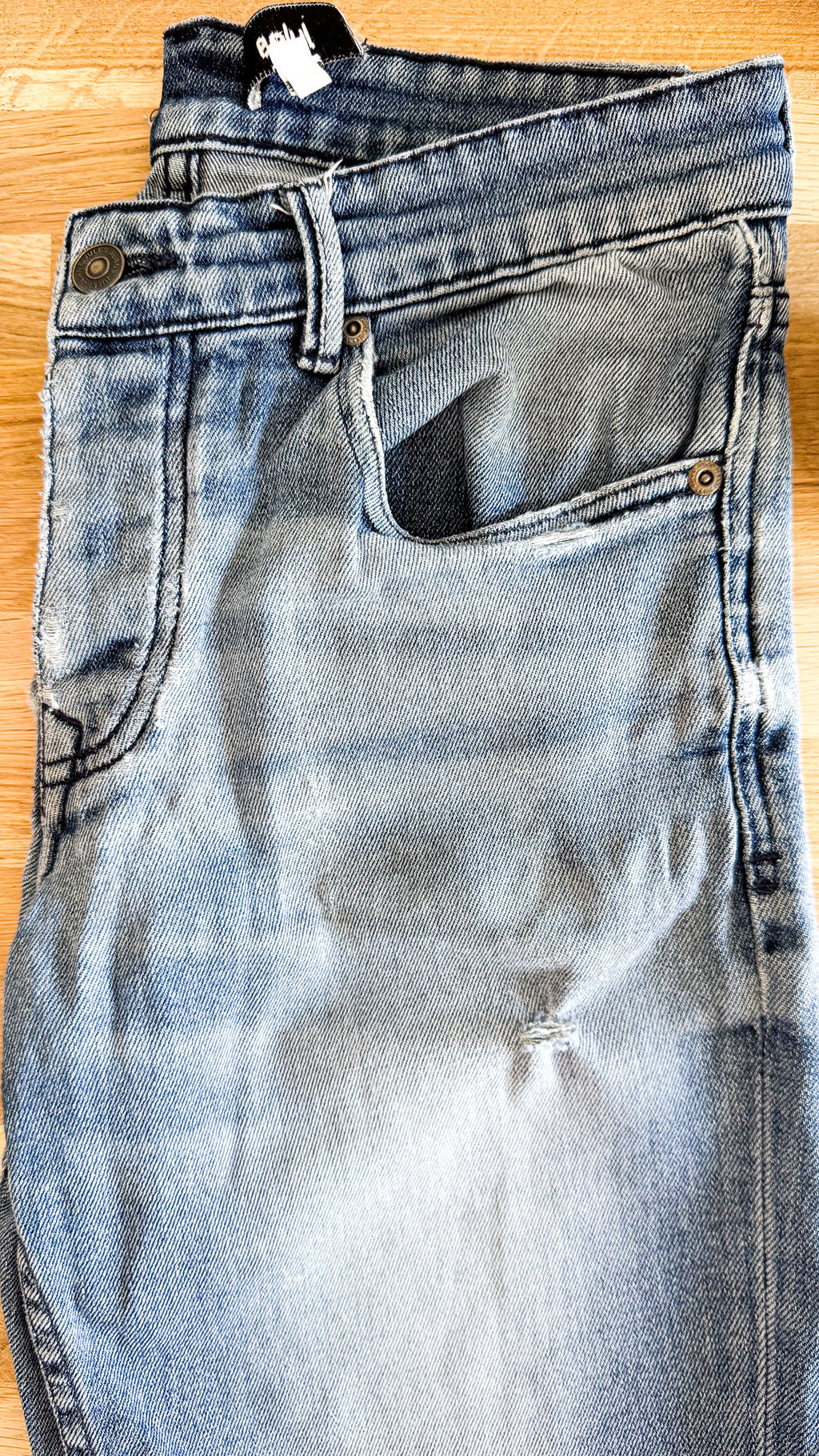 Short jean homme Jules taille 36 bleu délavé bermuda patch cuir