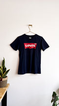 T-shirt bleu marine logo batwing rouge 10 ans - Levi's