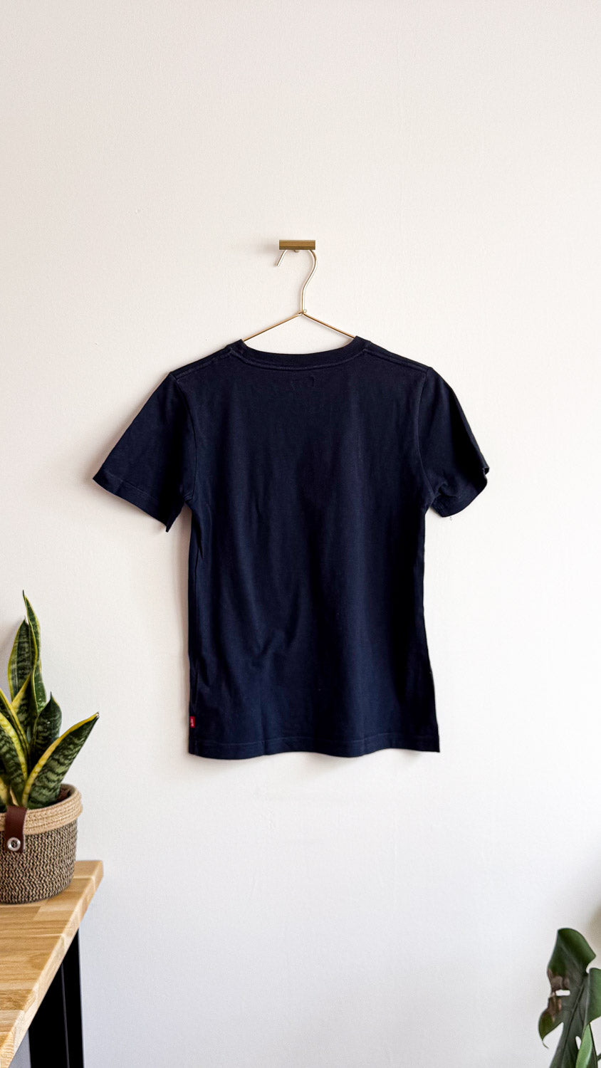 T-shirt bleu marine logo batwing rouge 10 ans - Levi's