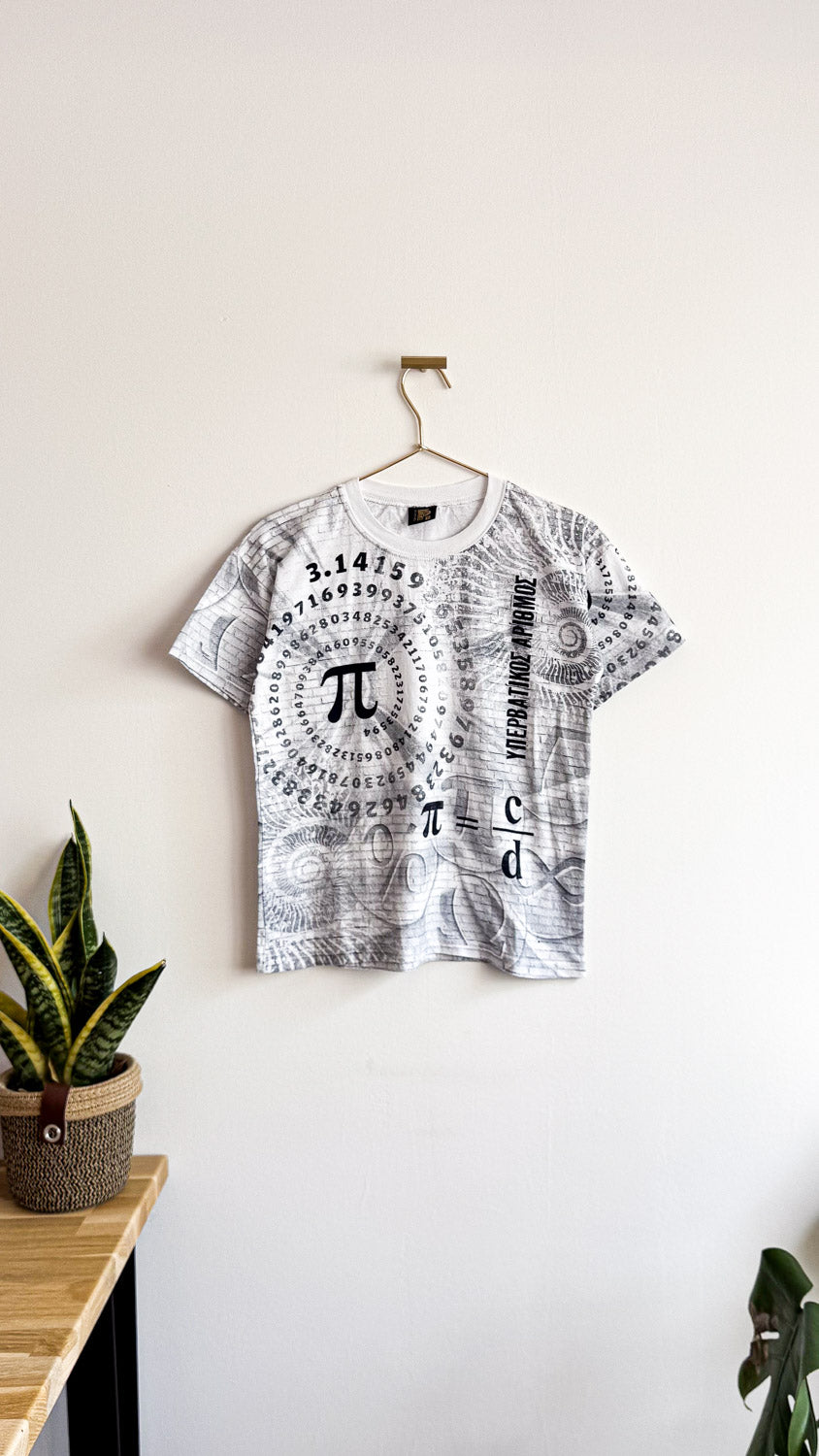 T-shirt blanc imprimé Pi mathématiques 10 ans