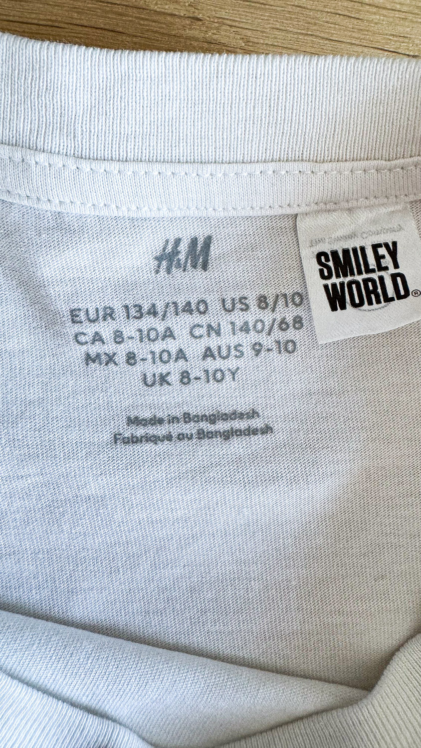 T-shirt blanc "Take It Easy" Smiley 9/10 ans - H&M