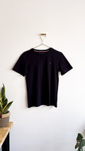 T-shirt noir logo drapeau brodé 10/12 ans - Tommy Hilfiger
