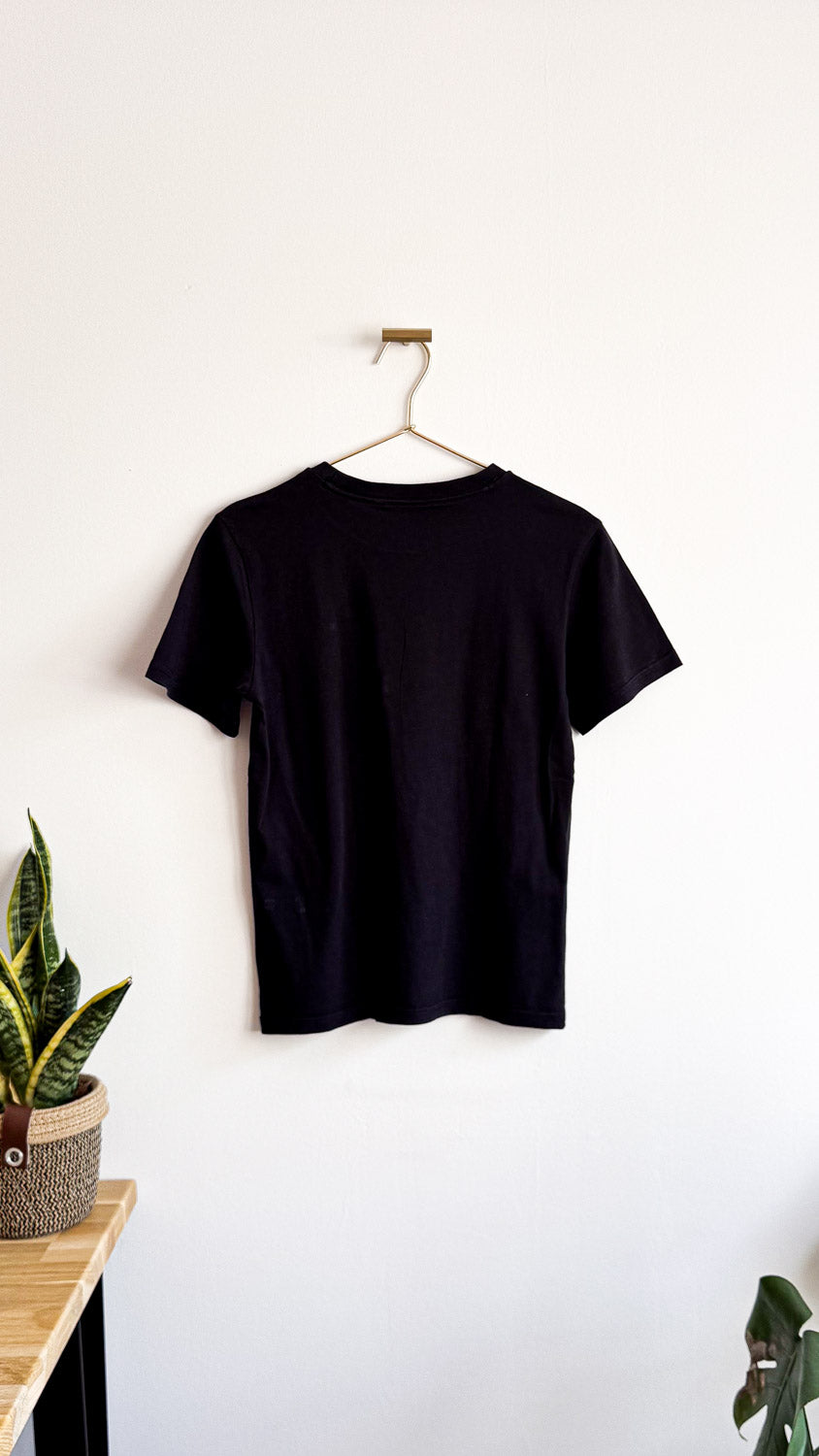 T-shirt noir logo drapeau brodé 10/12 ans - Tommy Hilfiger