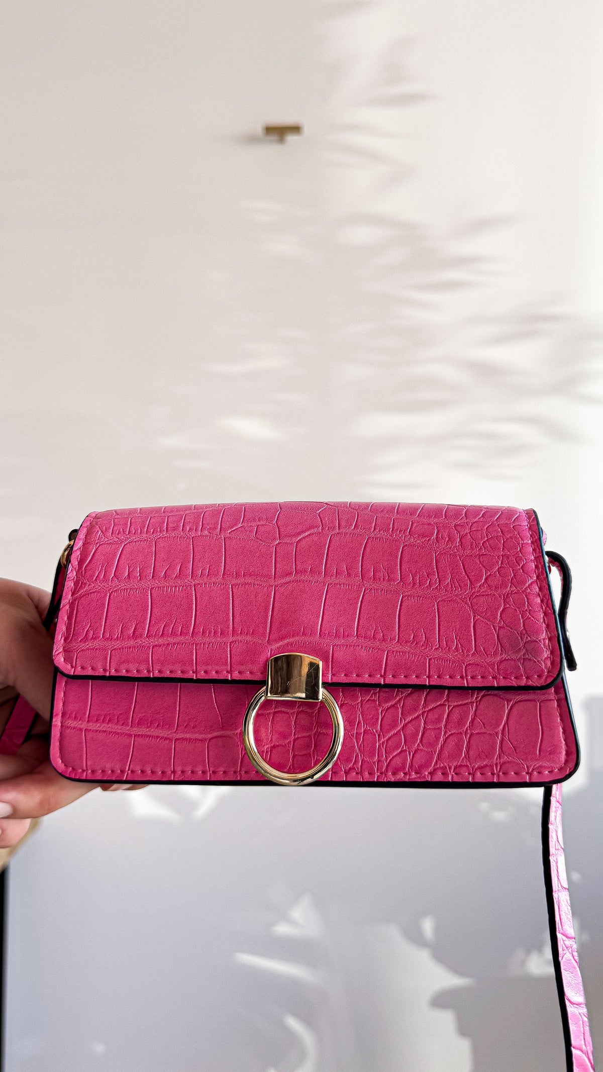 Mini sac rose fuchsia croco 16cm neuf - H&M