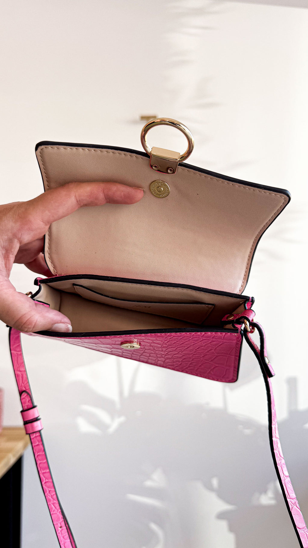 Mini sac rose fuchsia croco 16cm neuf - H&M