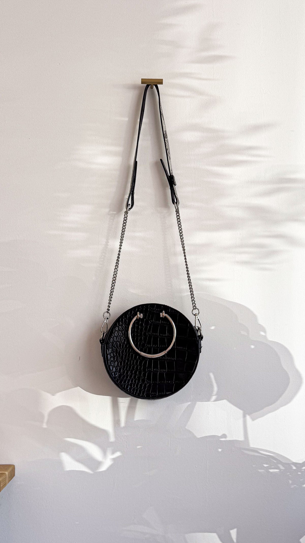 Sac rond croco anneau argenté - Kaporal