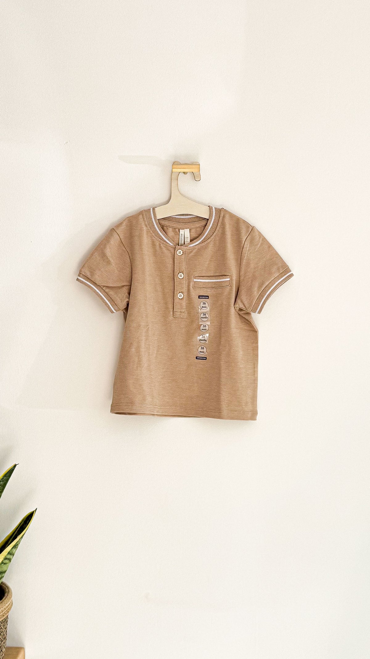 Polo beige neuf étiquette poche 36 mois - Orchestra