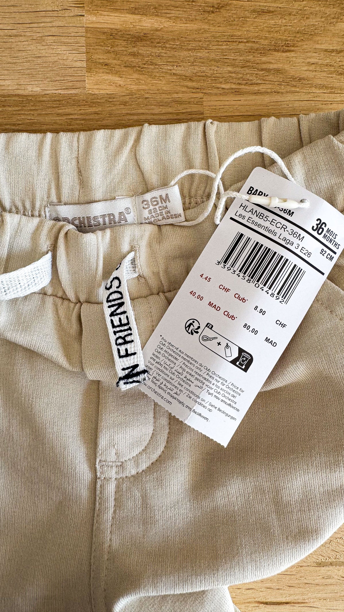 Short beige taille élastique poches 36 mois - Orchestra