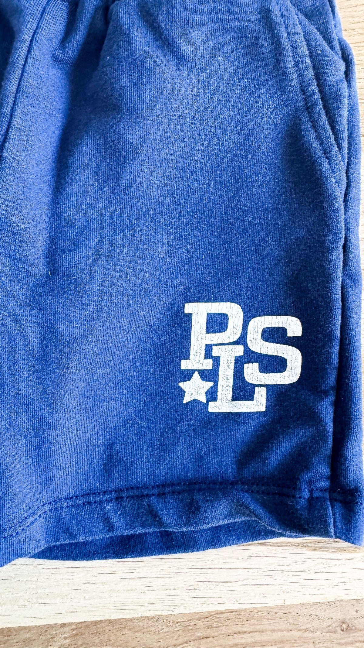 Short molleton bleu marine logo brodé 9 mois - Please