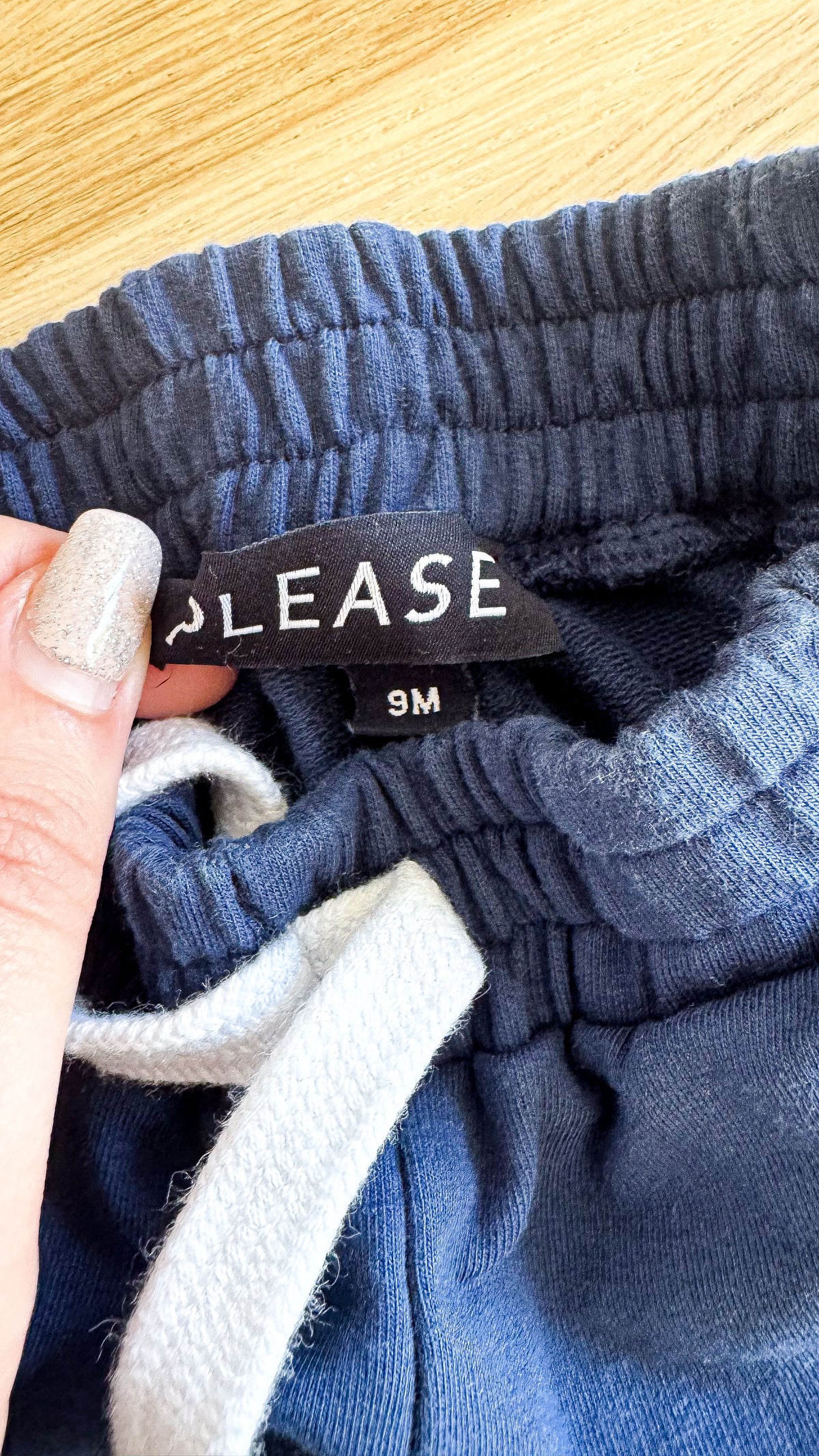 Short molleton bleu marine logo brodé 9 mois - Please
