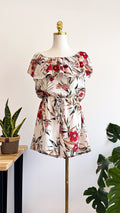 Combishort fleurs tropicales épaules dénudées TU - Cloothes