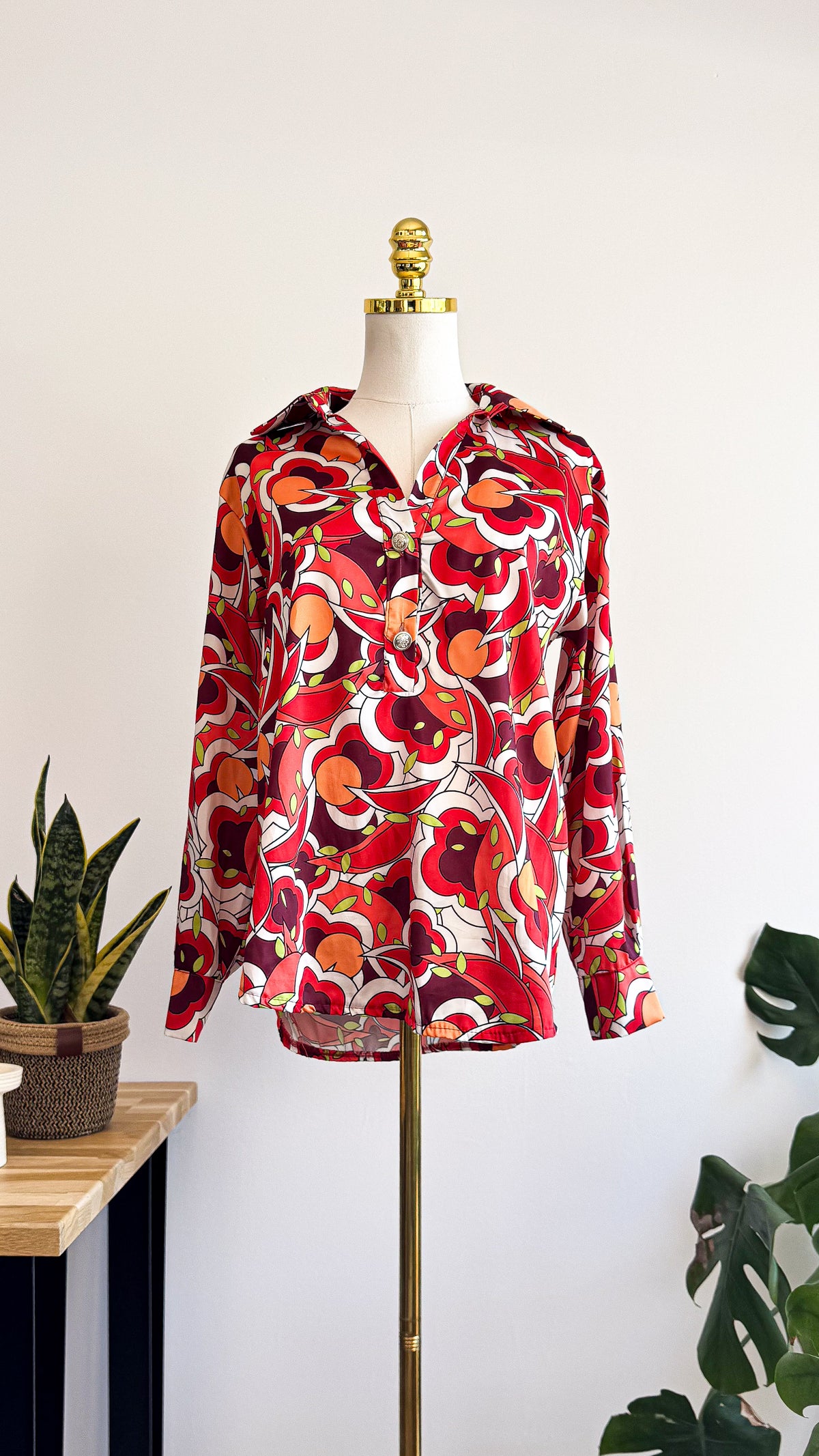 Chemise fluide imprimé rétro multicolore Cloothes taille S