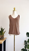 Débardeur crochet pailleté beige rose gold taille M