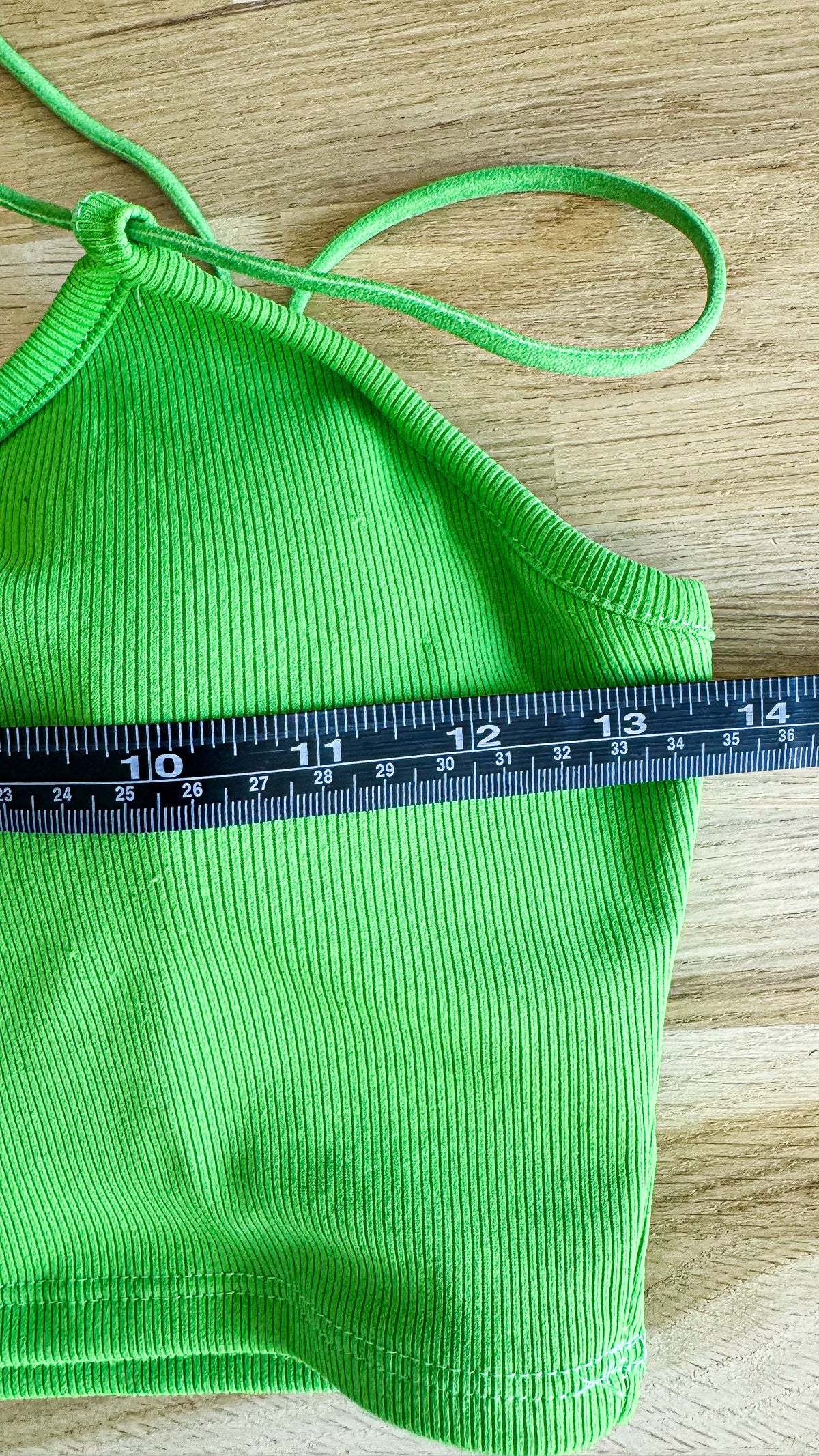 Crop top vert fluo côtelé avec coques taille XS/S