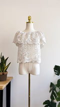 Top dentelle blanc épaules dénudées R&F taille S/M bohème