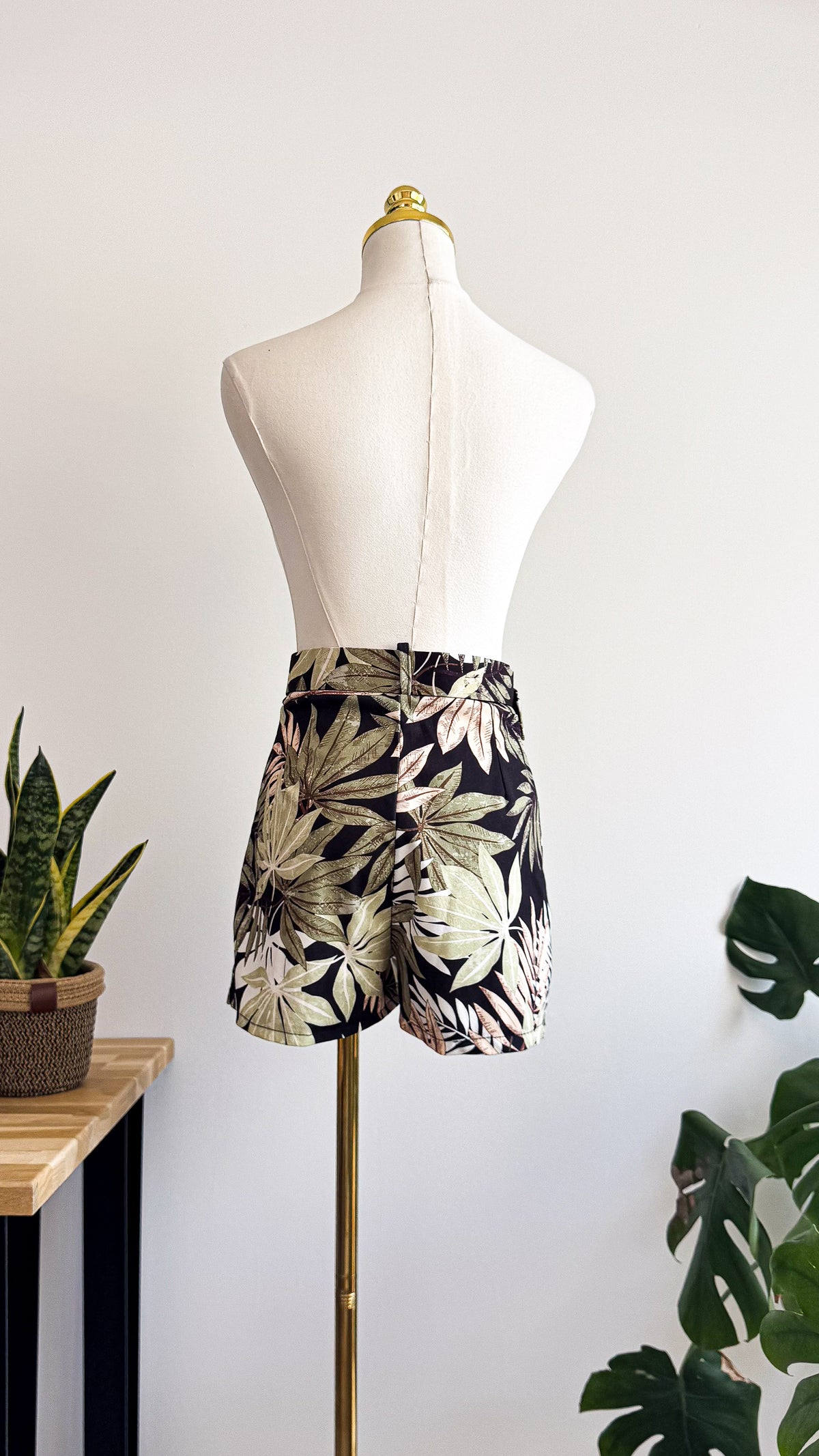 Short jupe imprimé tropical ceinture XS/S
