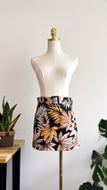 Short jupe imprimé tropical marron ceinture S