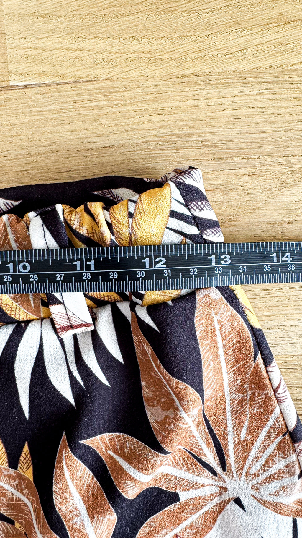 Short jupe imprimé tropical marron ceinture S