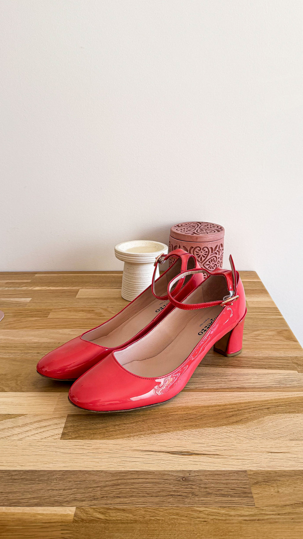 Escarpins rose corail Mary Jane 40 - Repetto