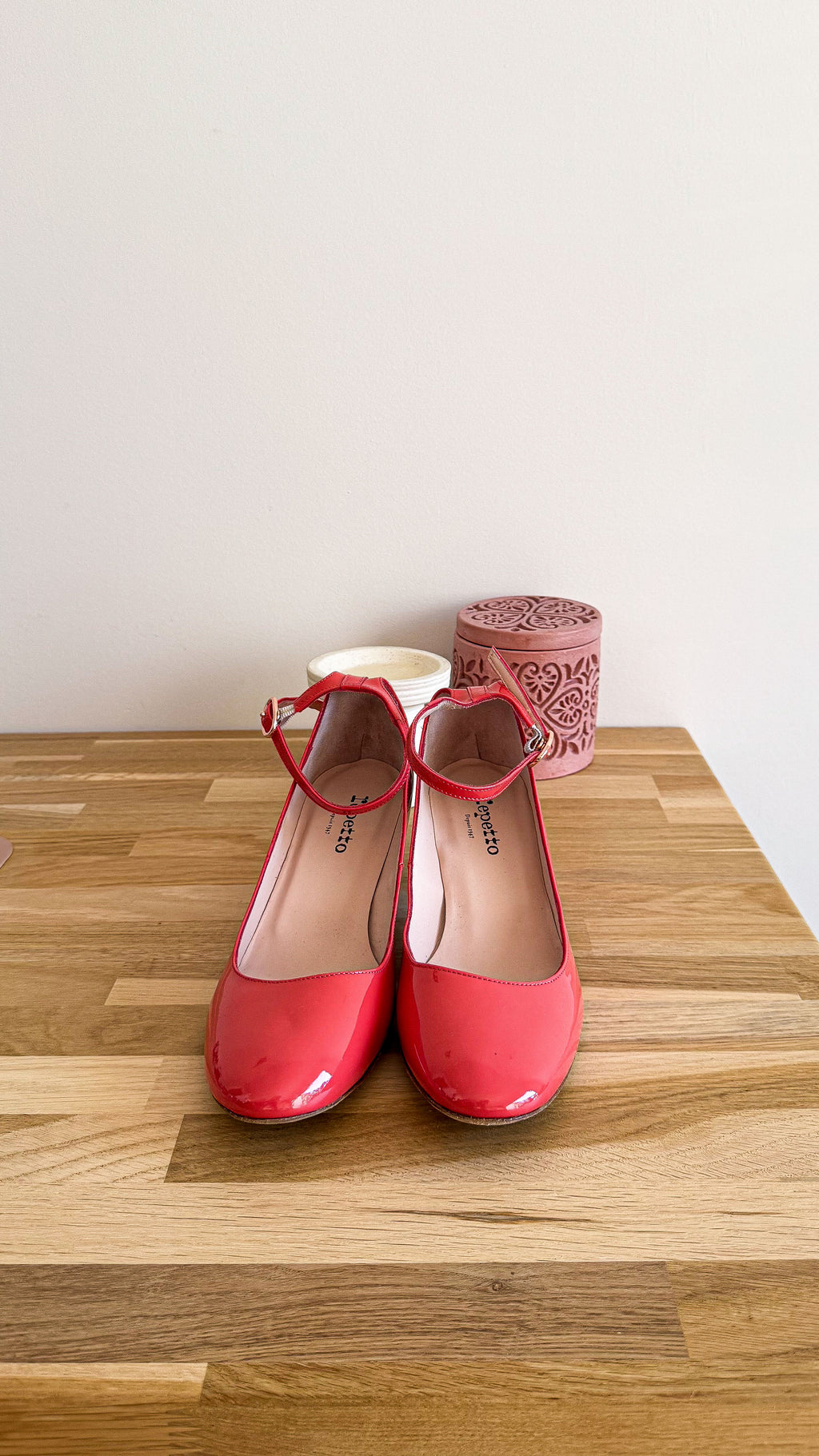 Escarpins rose corail Mary Jane 40 - Repetto