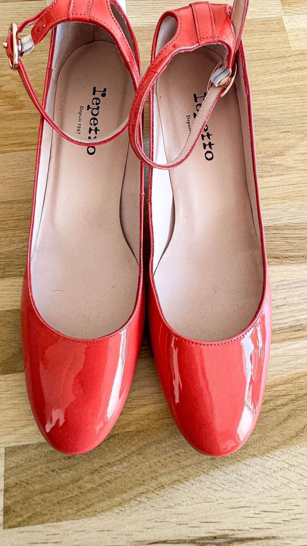 Escarpins rose corail Mary Jane 40 - Repetto