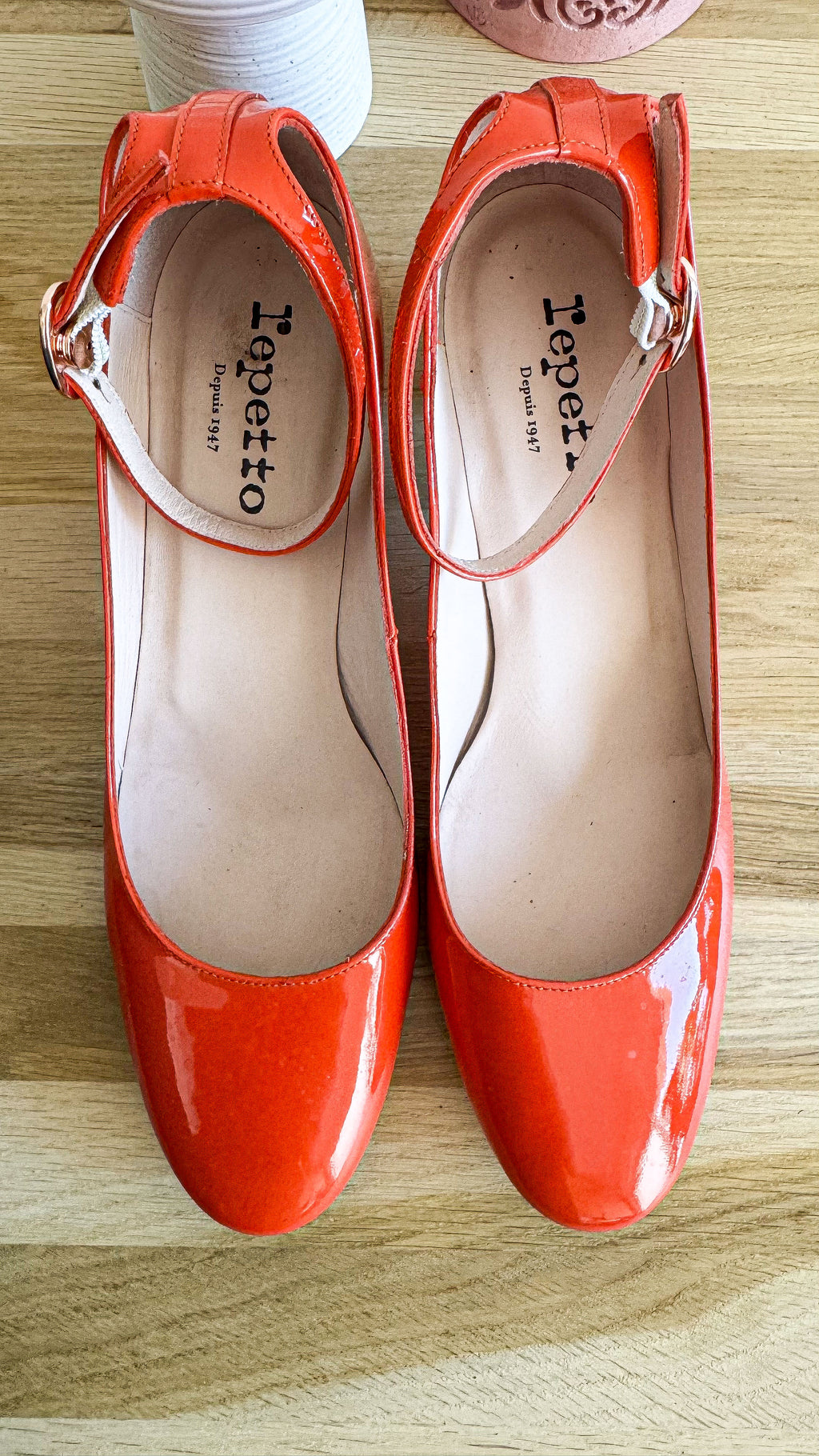 Escarpins orange vif Mary Jane 40 - Repetto