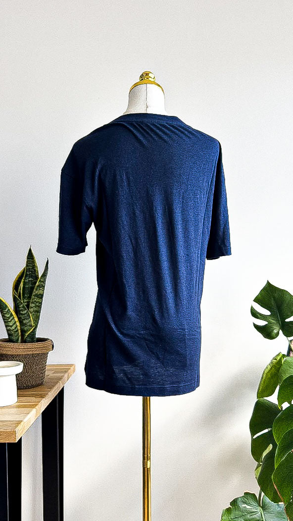 T-shirt Lacoste Sport bleu manches courtes logo crocodile taille 38