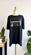 T-shirt Calvin Klein noir logo oversize coton taille L