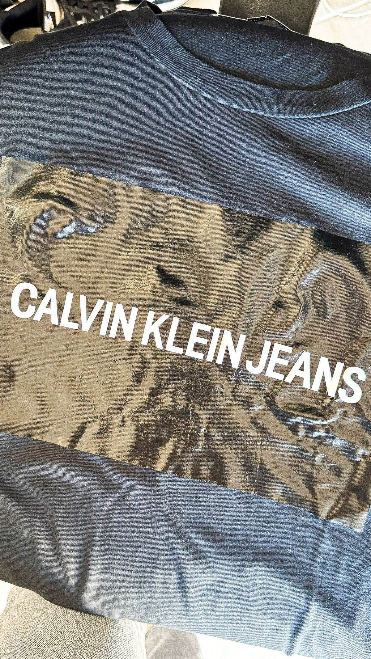 T-shirt Calvin Klein noir logo oversize coton taille L
